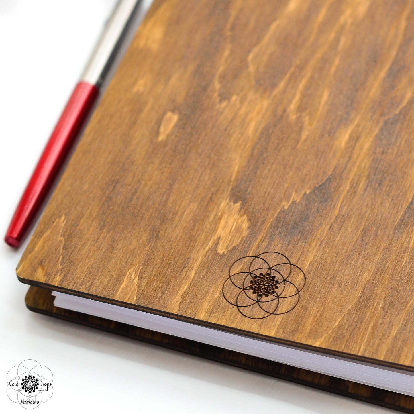 Agendă reîncărcabilă, pictată manual "Rainbow Blossom"