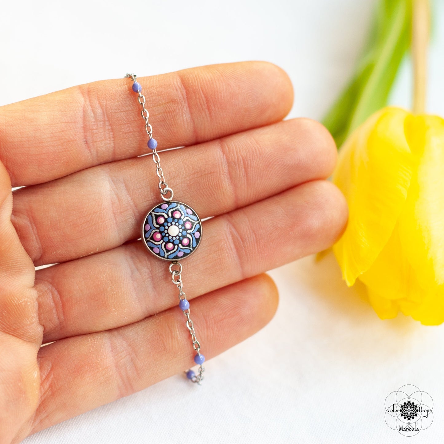 Brățară Mandala Mini - Albastru & Roz