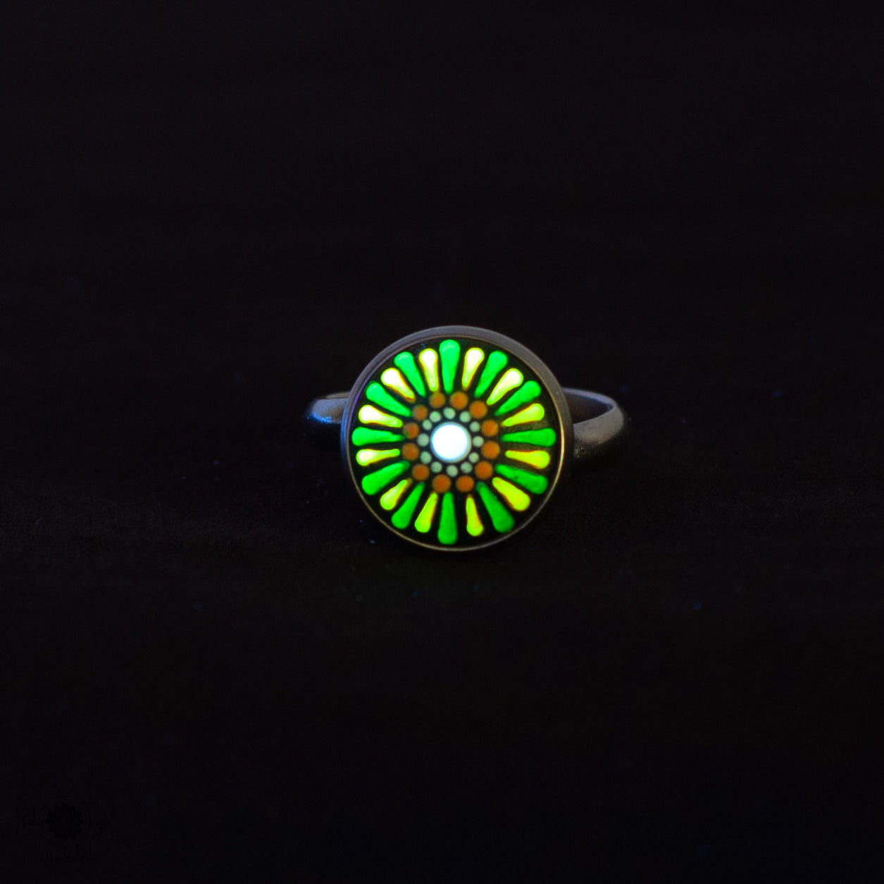 Inel "Luminous Neon" - Verde & Galben