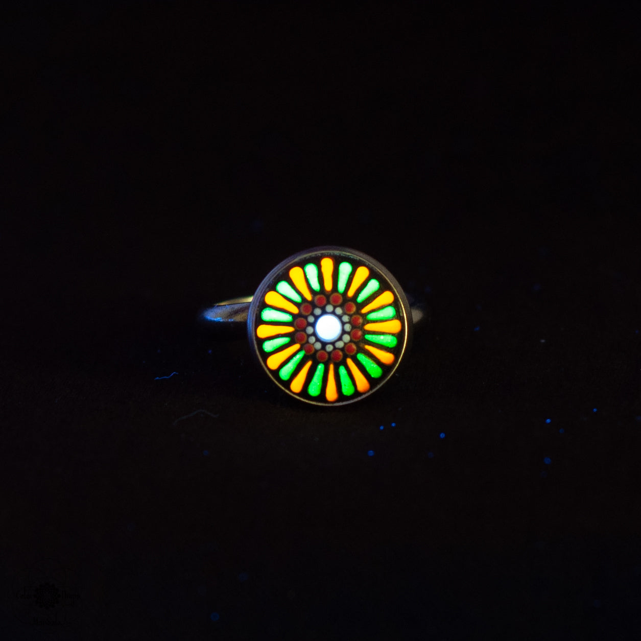 Inel "Luminous Neon" - Portocaliu & Verde