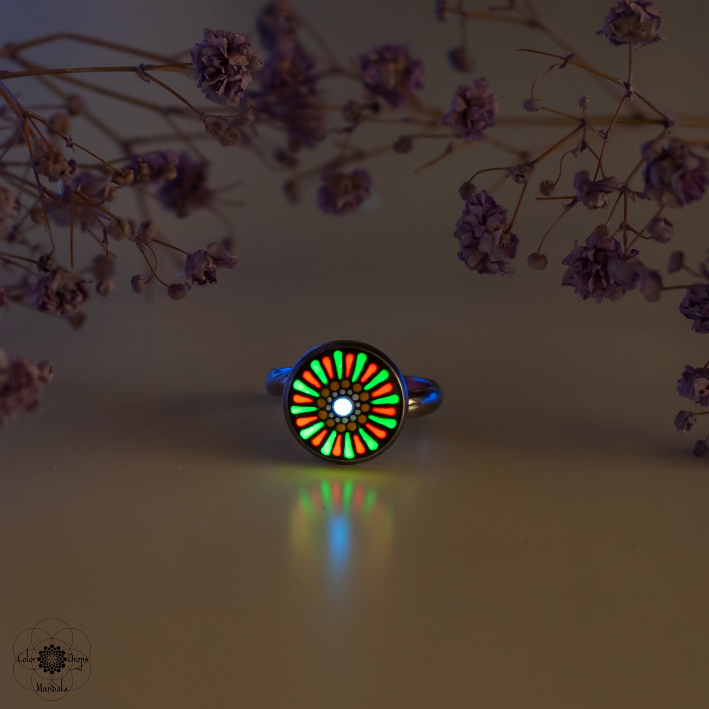 Inel "Luminous Neon" - Verde & Rosu