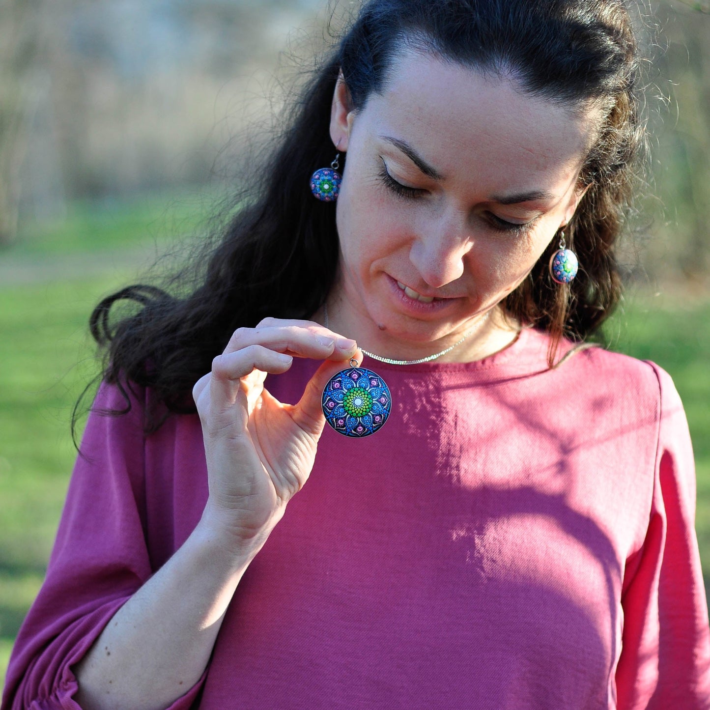 Pandantiv Mandala "Forget-me-not"