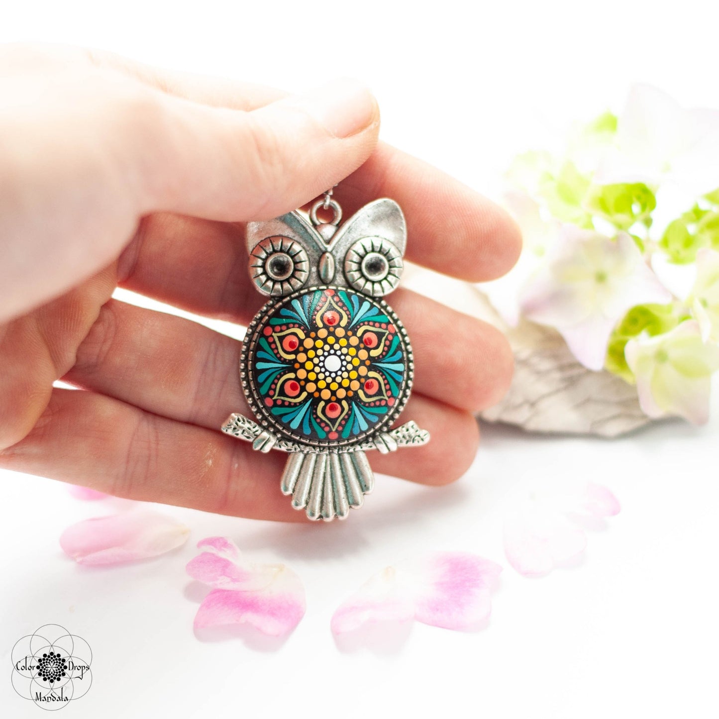 Colier Mandala "Cheerful Owl"