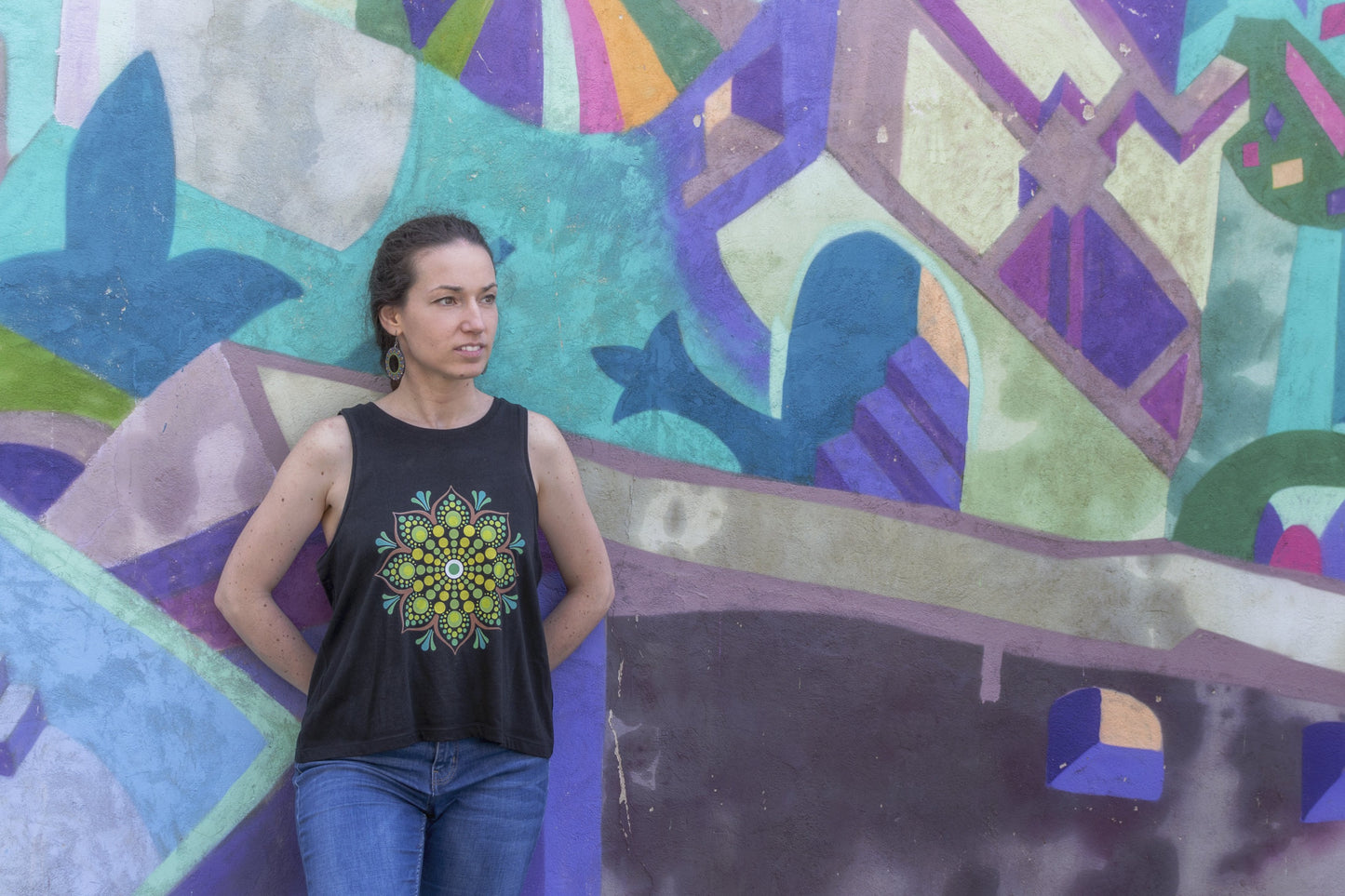 Tricou fară mâneci, alb/negru - Wisdom