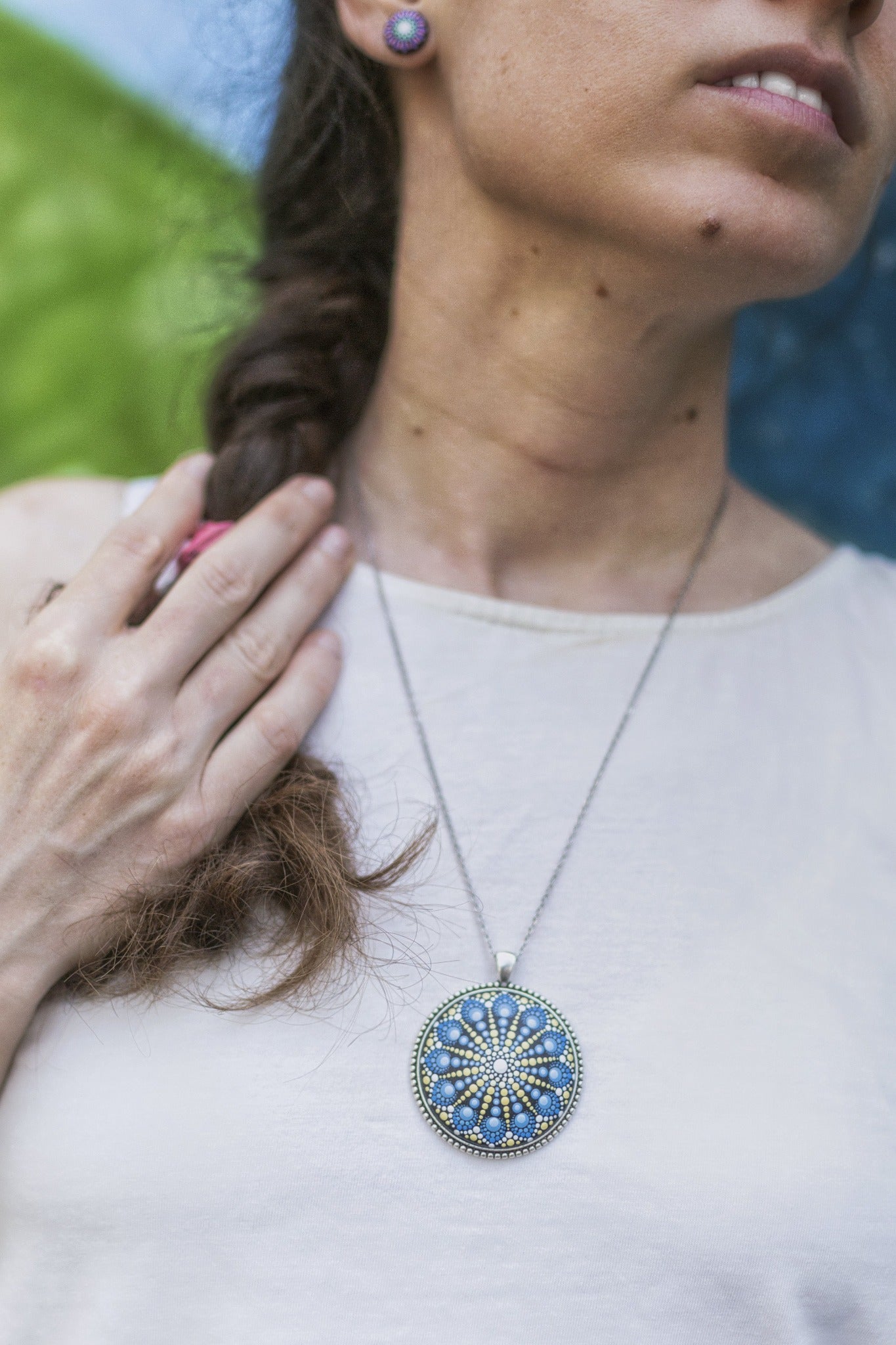 Pandantiv Mandala "Baby Blue"