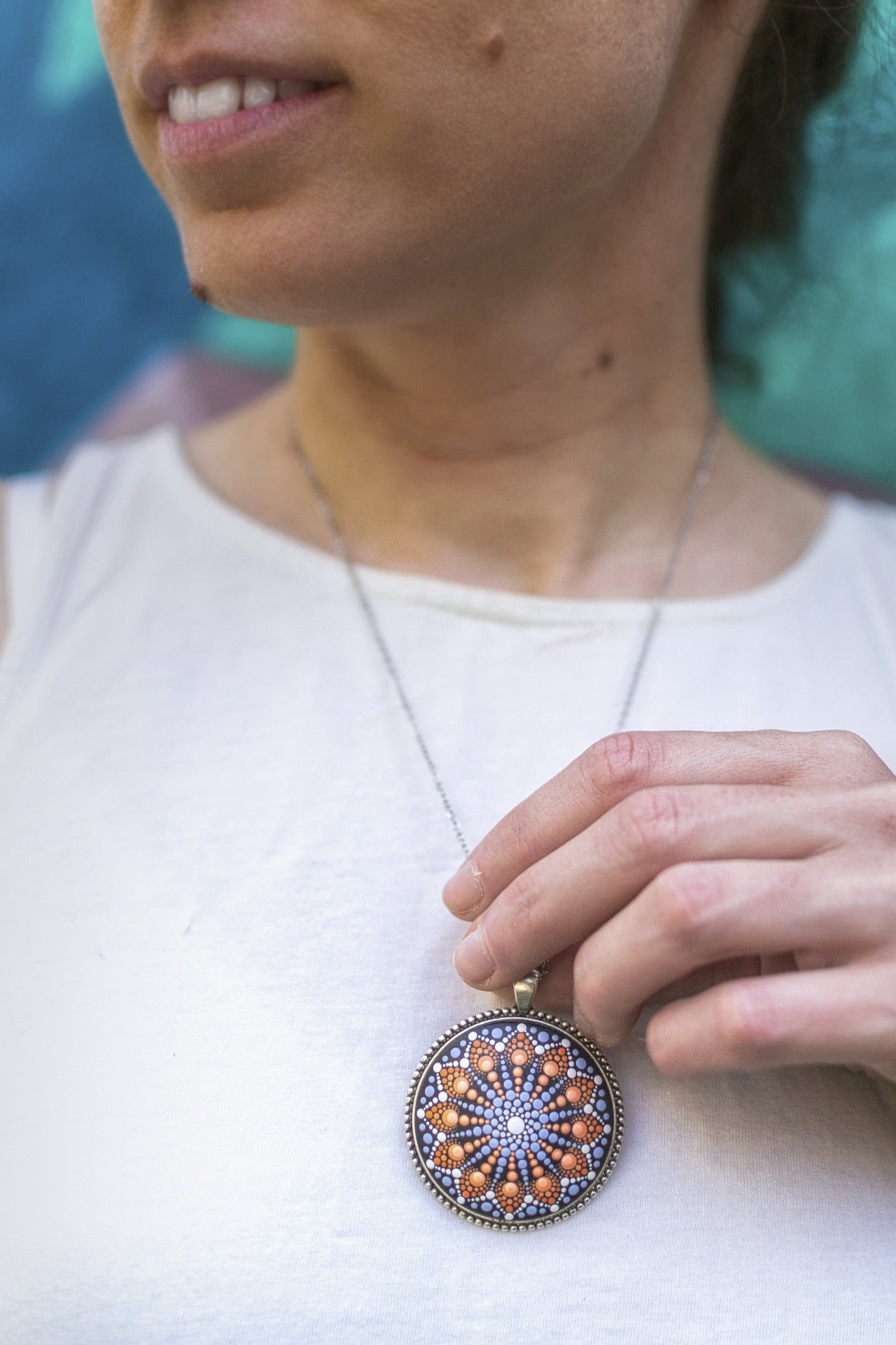 Pandantiv Mandala "Peach Puff"