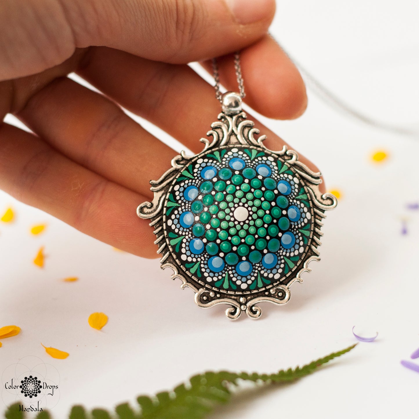 Pandantiv Mandala "Royal Green"