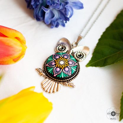 Colier Mandala Owl "Hyacinth"