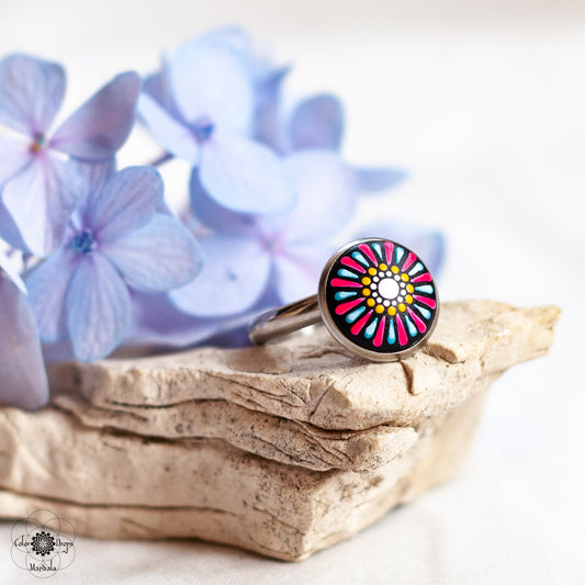 Inel "Luminous Neon" - Roz & Albastru