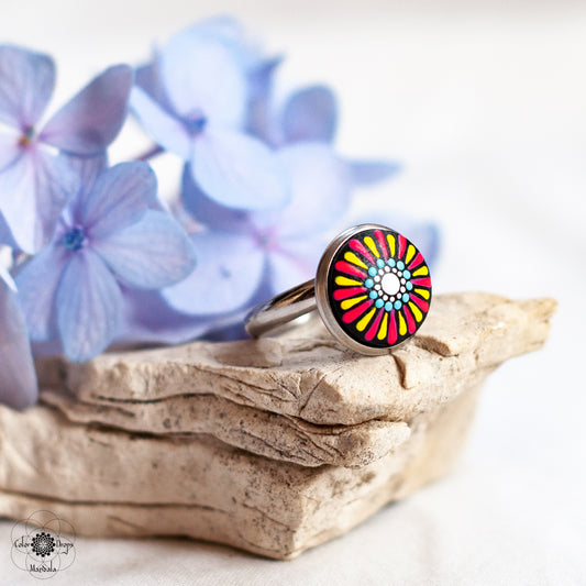 Inel "Luminous Neon" - Roz & Galben