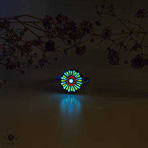 Inel "Luminous Neon" - Albastru & Galben