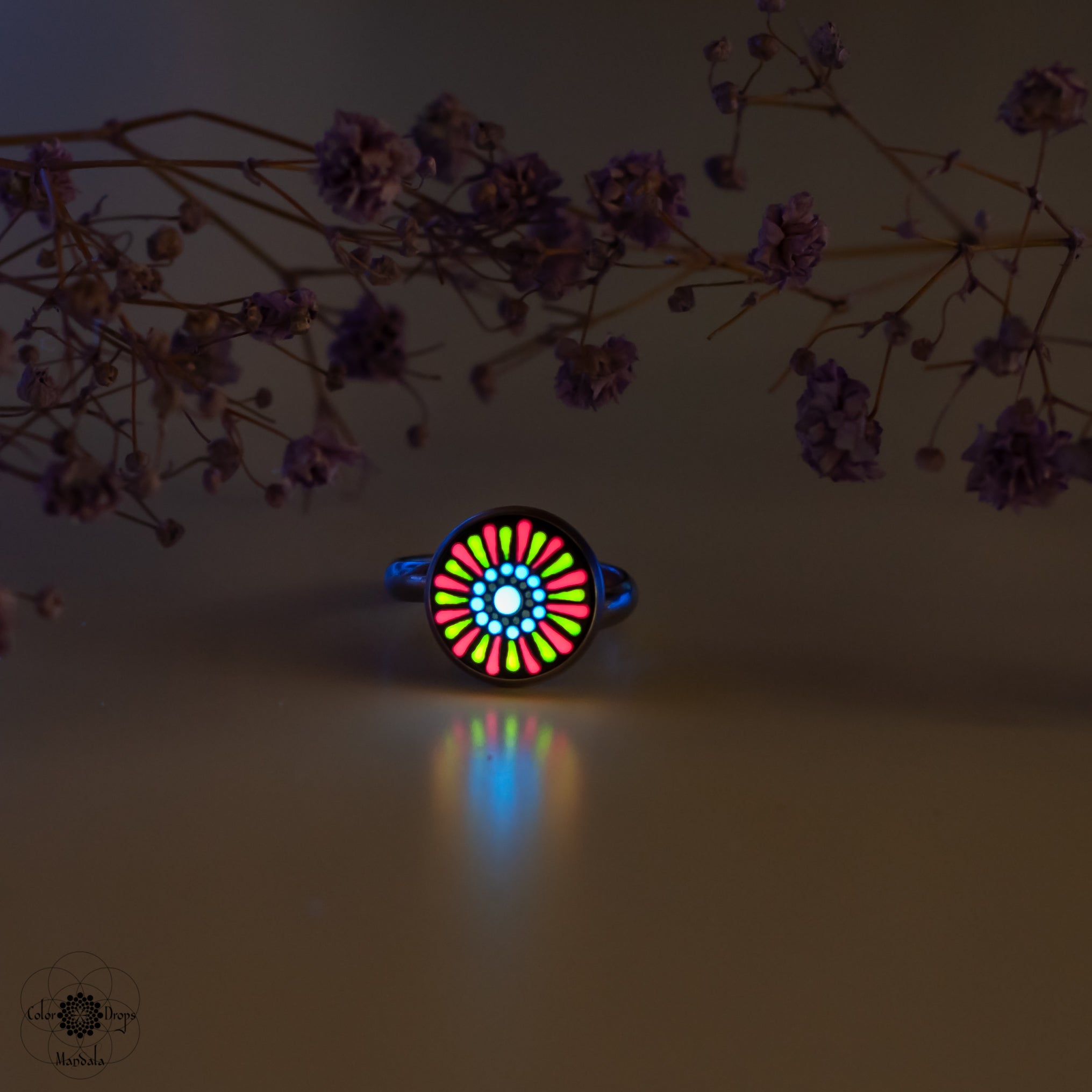 Inel "Luminous Neon" - Roz & Galben