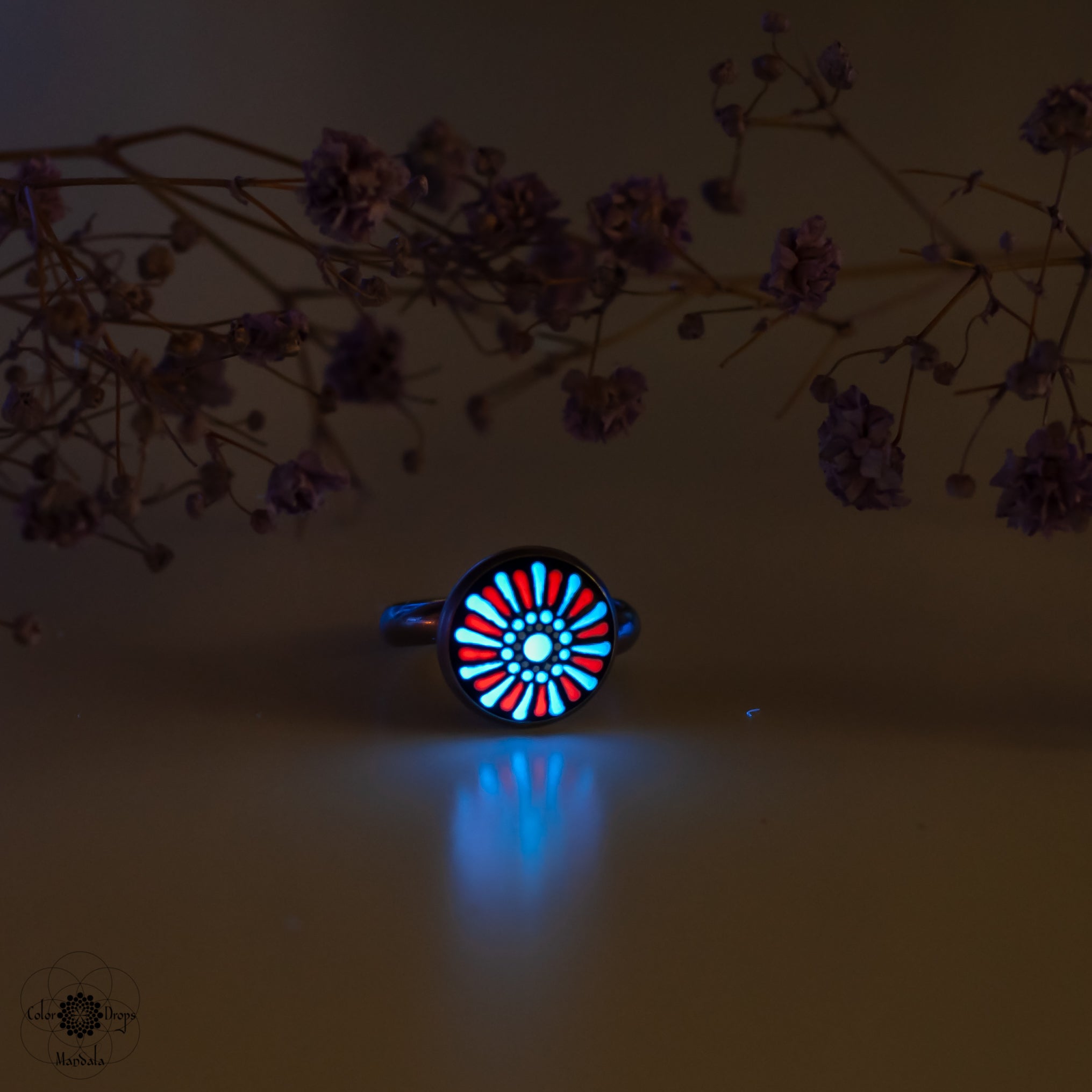 Inel "Luminous Neon" - Albastru & Roz