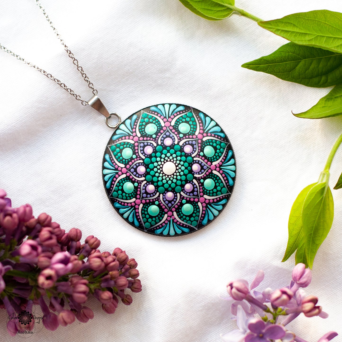 Colier Mandala "Lilac Garden"