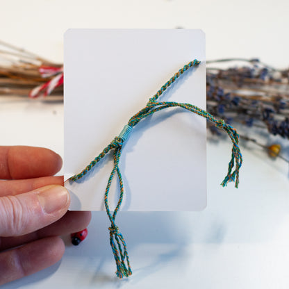 Brățară Mandala cu șnur din bumbac - Portocaliu & Turcoaz