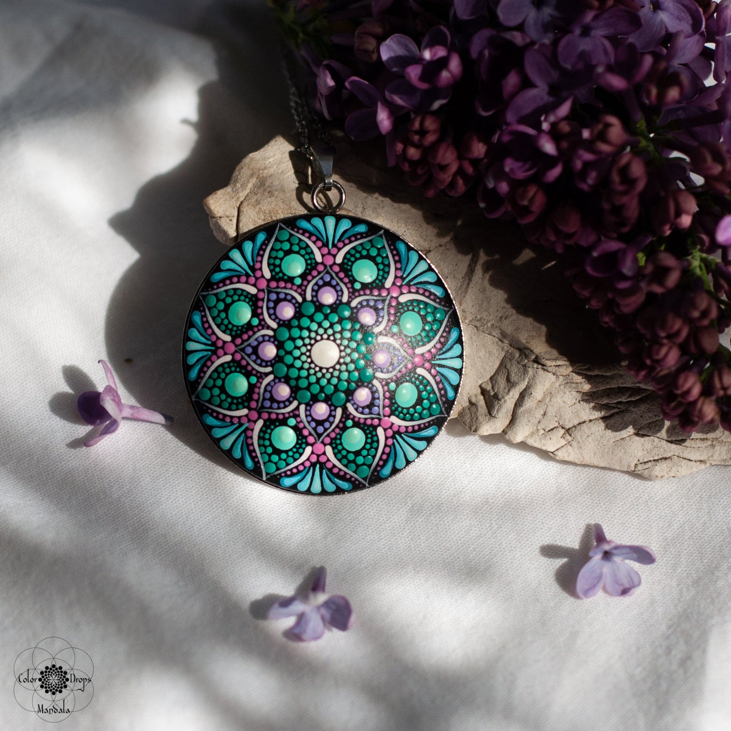 Colier Mandala "Lilac Garden"