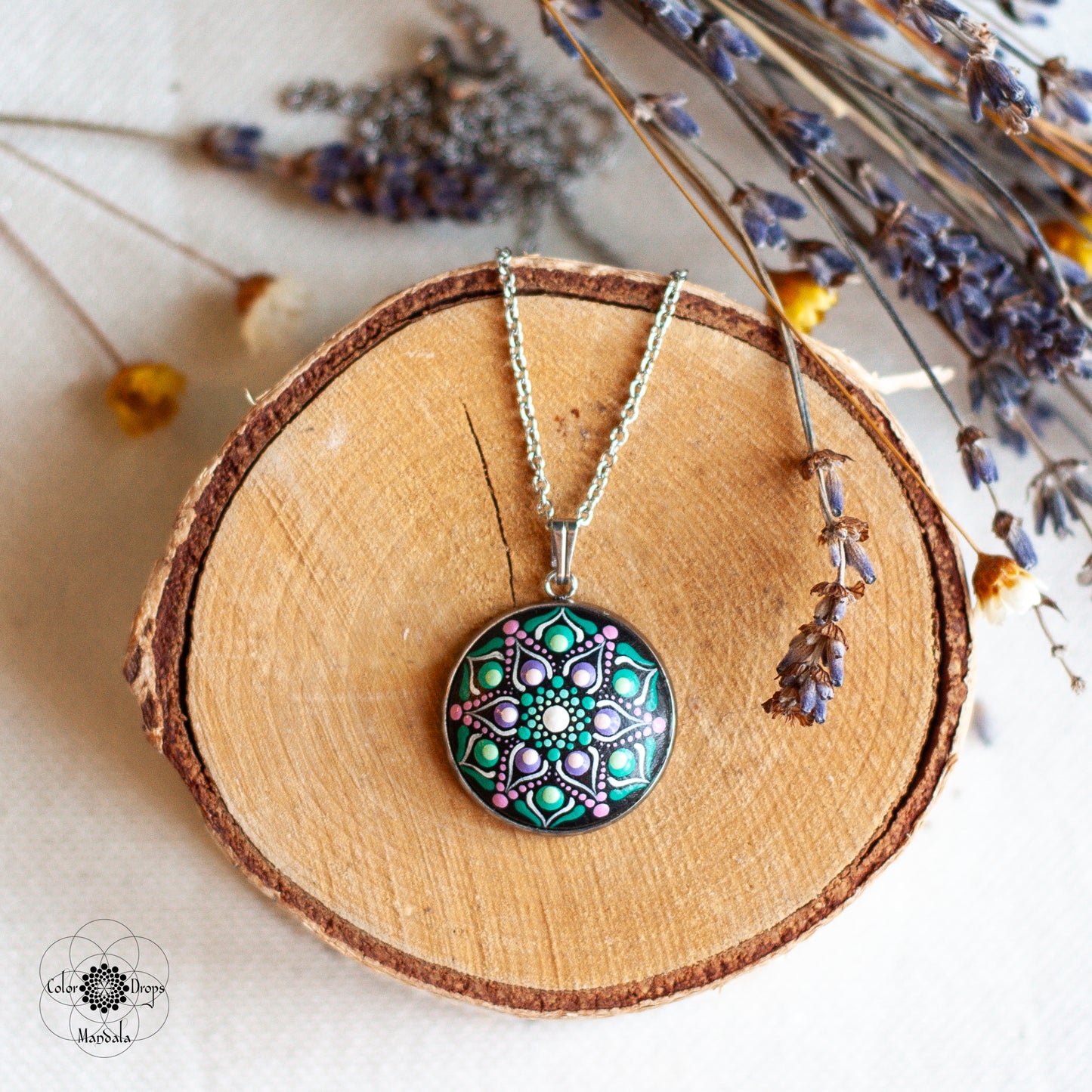 Colier Mandala MINI "Snow crocus"