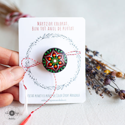 Mărțișor Mandala - Roșu & Verde