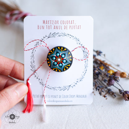 Mărțișor Mandala - Albastru & Galben