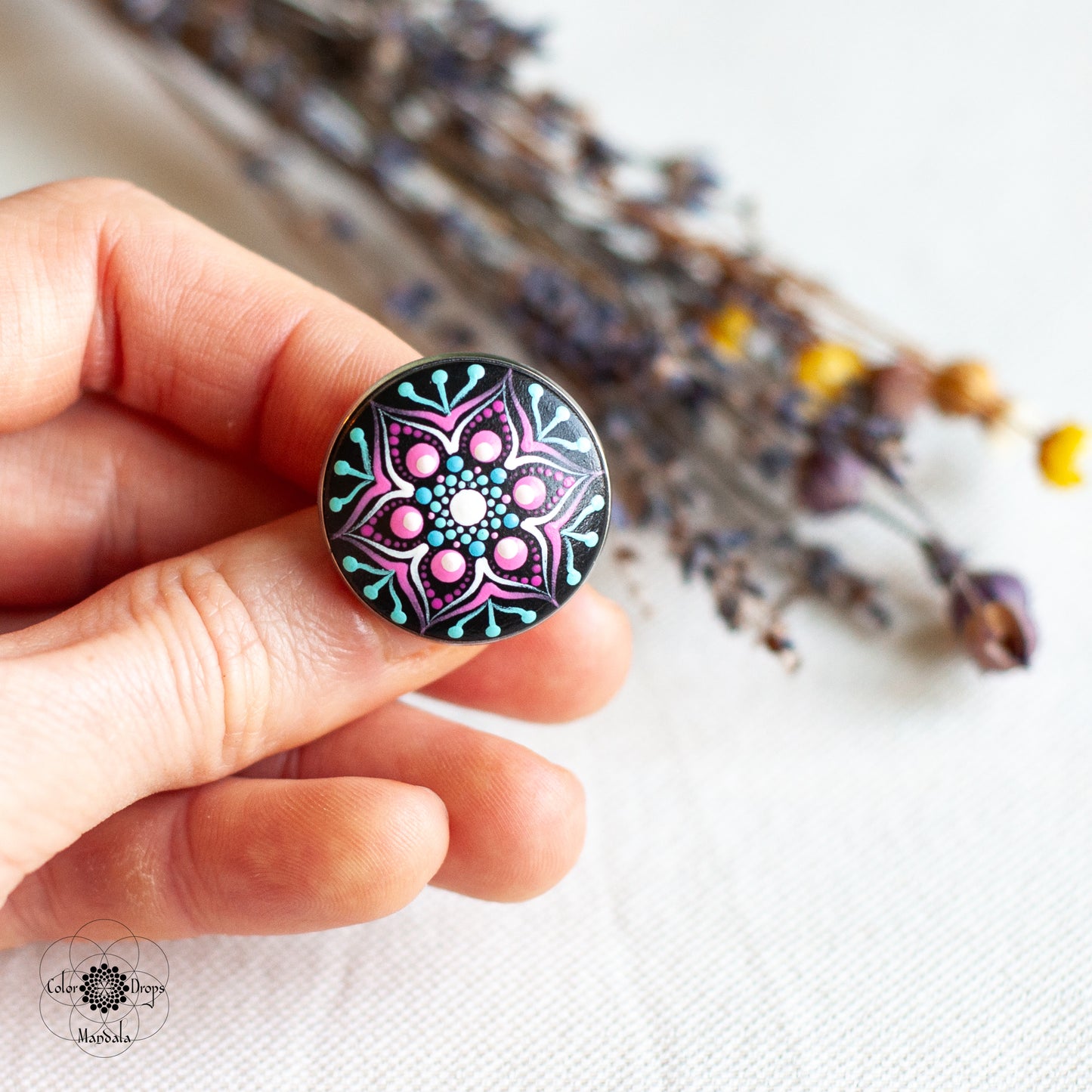Mărțișor Mandala - Roz & Turcoaz