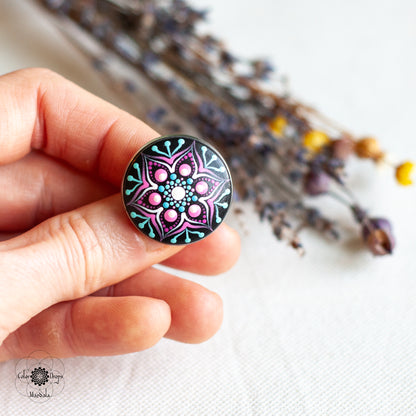 Mărțișor Mandala - Roz & Turcoaz