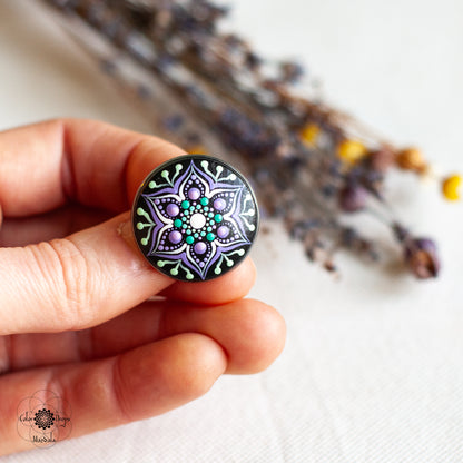 Mărțișor Mandala - Mov & Verde Mentă