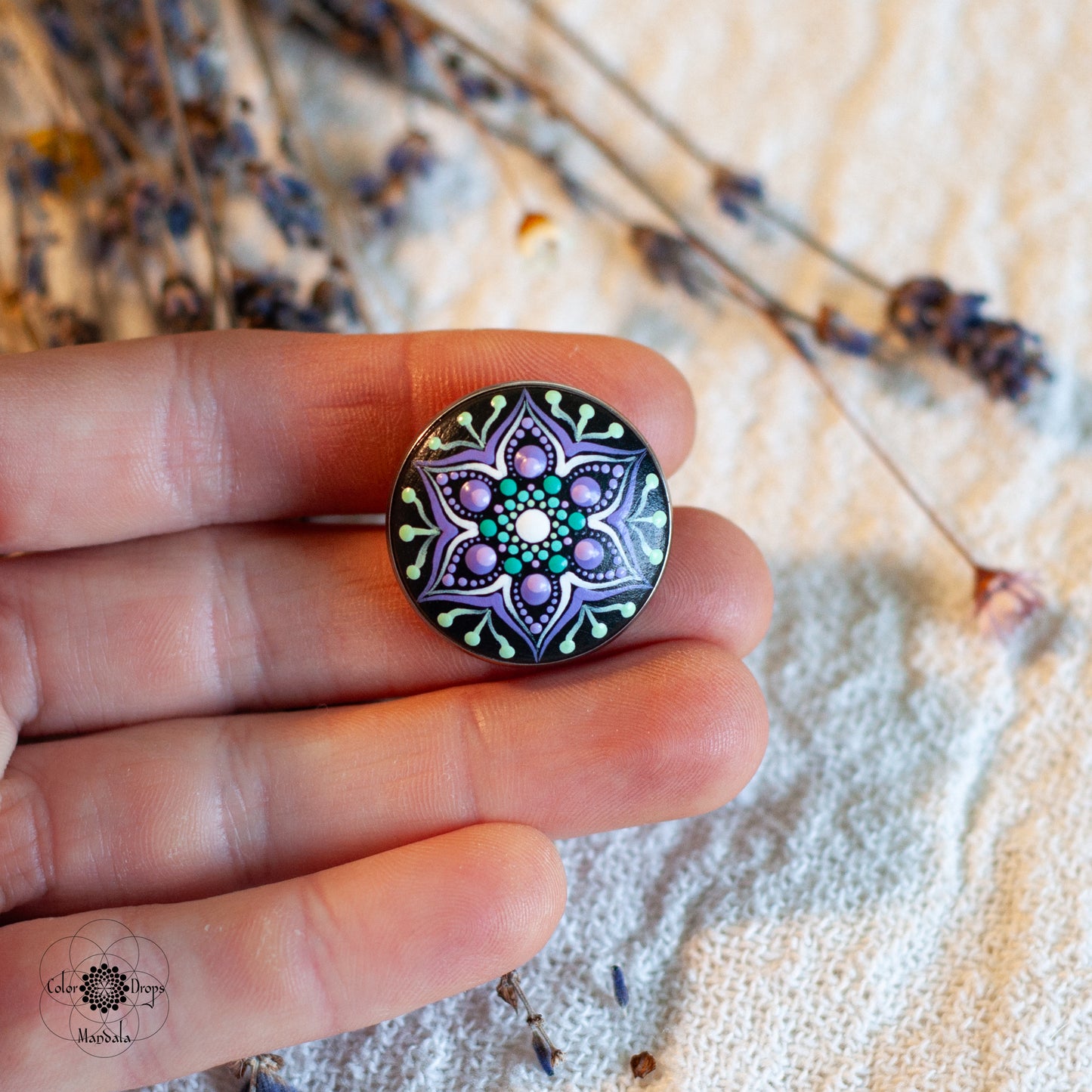 Mărțișor Mandala - Mov & Verde Mentă