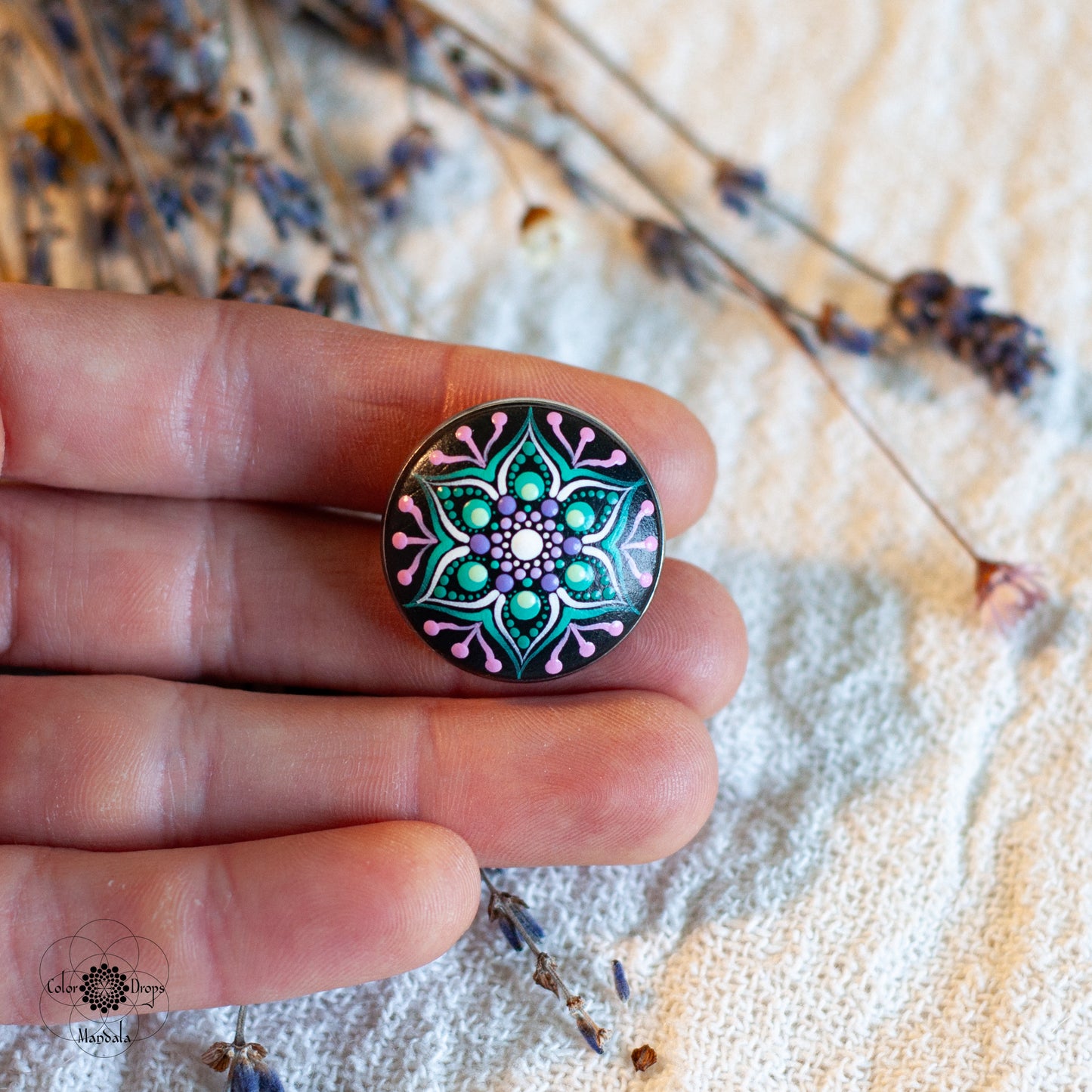 Mărțișor Mandala - Verde & Mov