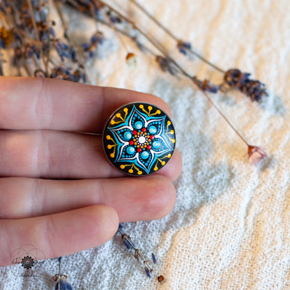 Mărțișor Mandala - Albastru & Galben