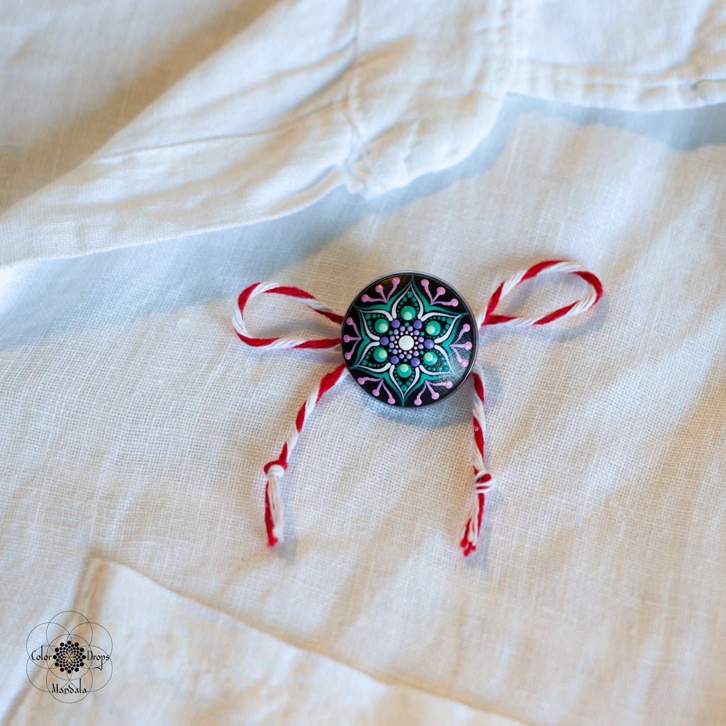 Mărțișor Mandala - Verde & Mov