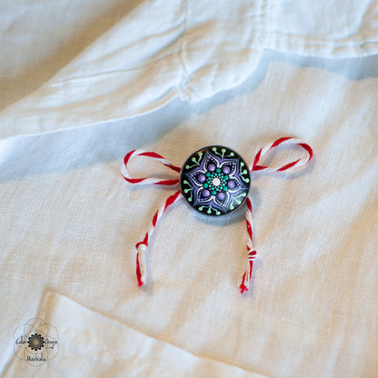 Mărțișor Mandala - Mov & Verde Mentă