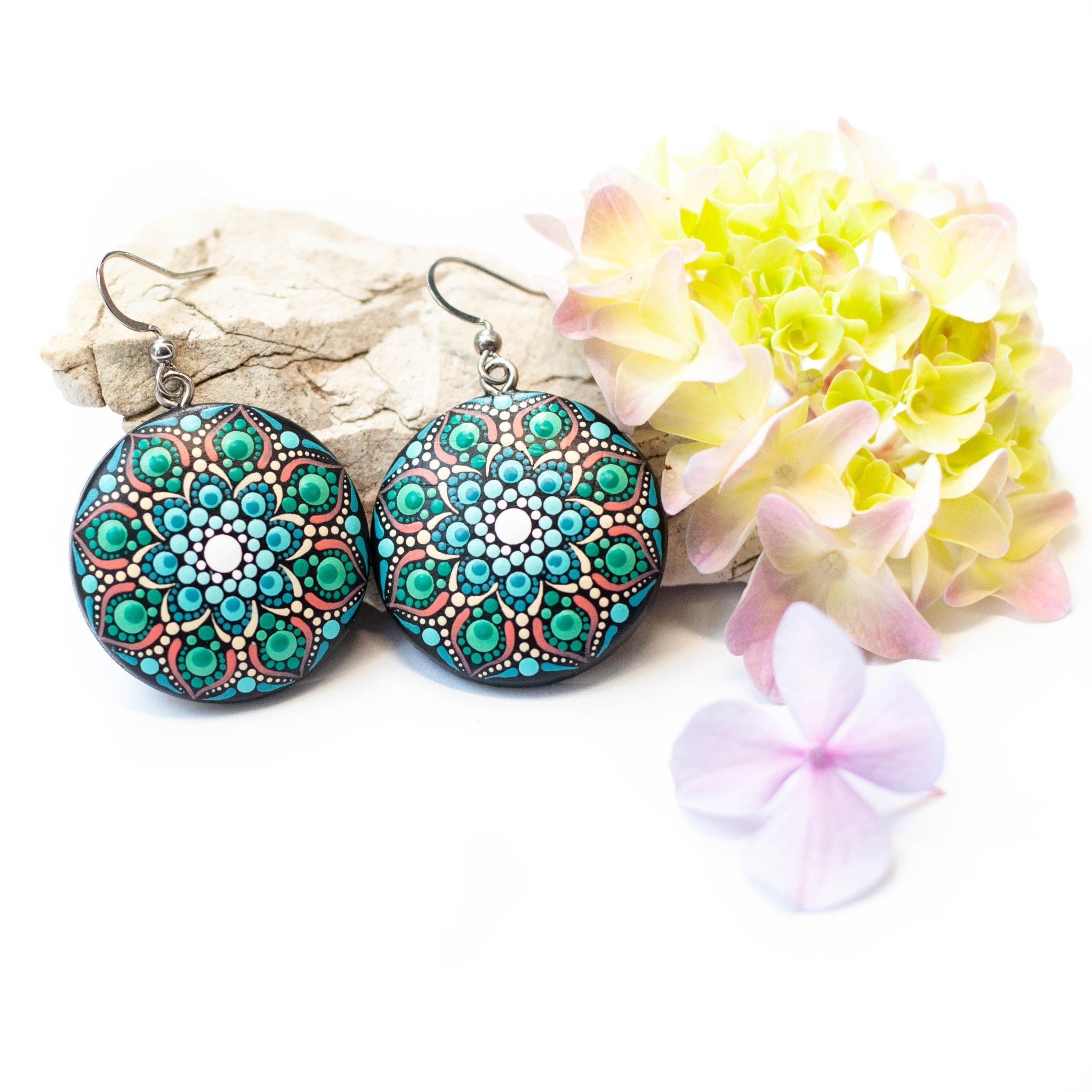 "Turquoise Dream" Mandala Earrings