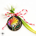 Load image into Gallery viewer, Brooch-type martisor - Snowdrop at sunrise
