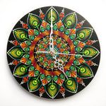 Load image into Gallery viewer, Wooden wall clock, hand-painted, diameter 22 cm

