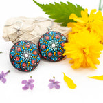 Load image into Gallery viewer, &quot;Coral Drop&quot; Mandala Earrings
