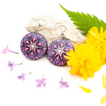 Load image into Gallery viewer, &quot;Pink Daisy&quot; Mandala Earrings

