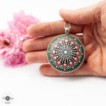 Load image into Gallery viewer, &quot;Coral&quot; Mandala Pendant
