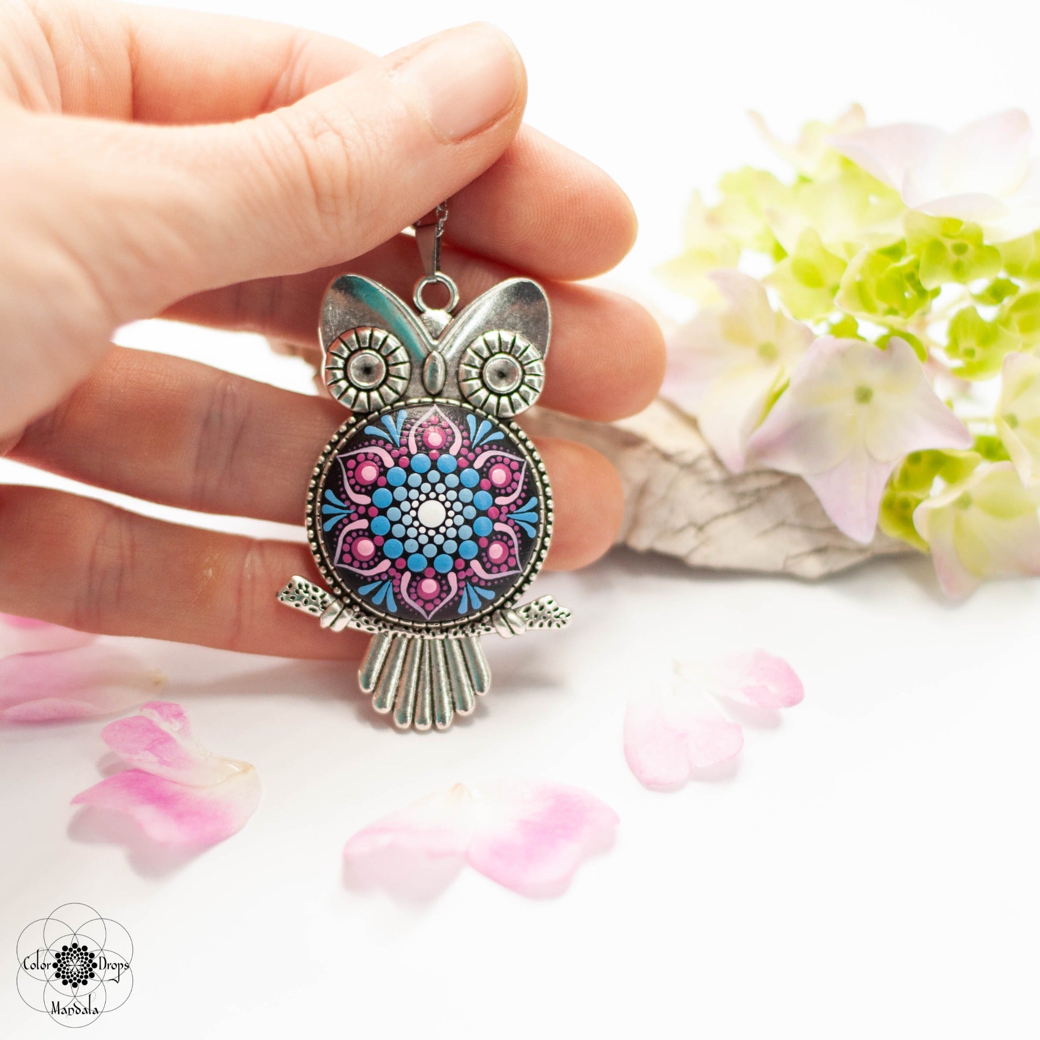 <tc>Mandala Necklace "Calm Owl"</tc>