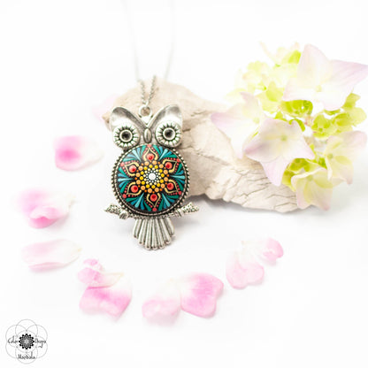 Colier Mandala "Cheerful Owl"