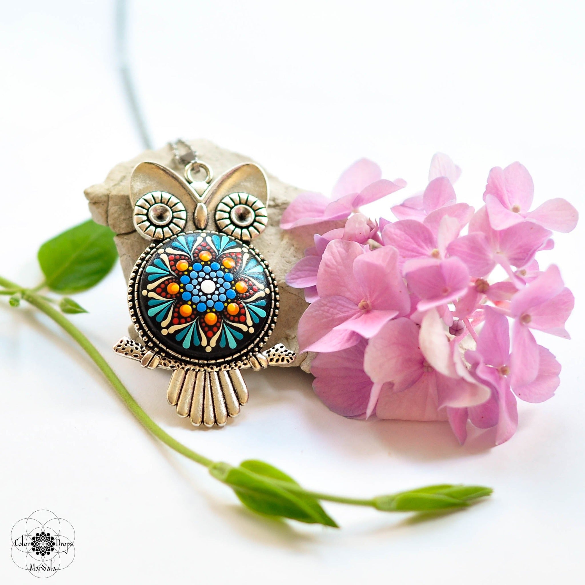 <tc>Mandala Necklace "Heartwarming Owl"</tc>