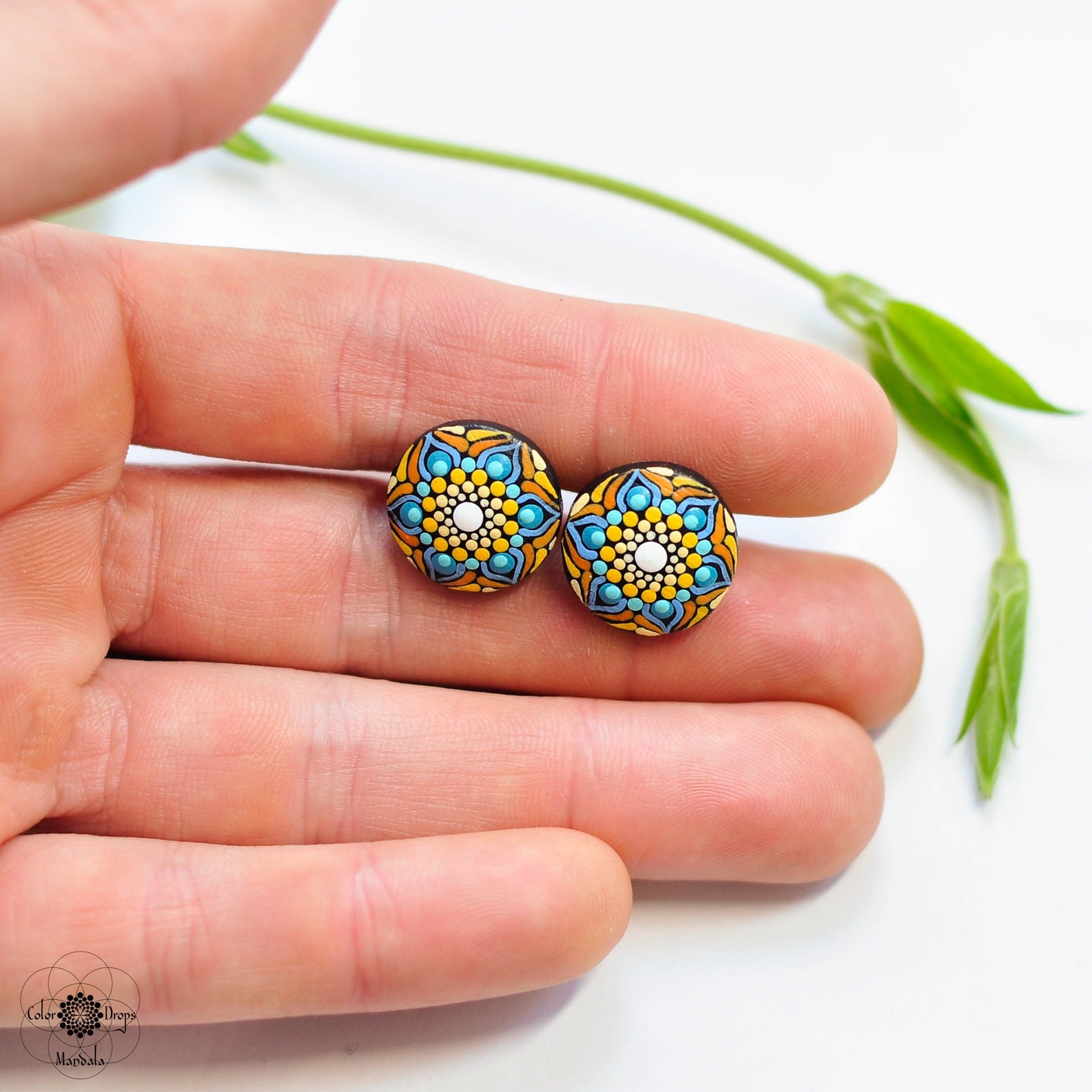 Mandala Mini Earrings 15mm