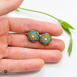 Load image into Gallery viewer, Mandala Mini Earrings 15mm

