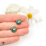 Load image into Gallery viewer, Mandala Mini Earrings 12mm
