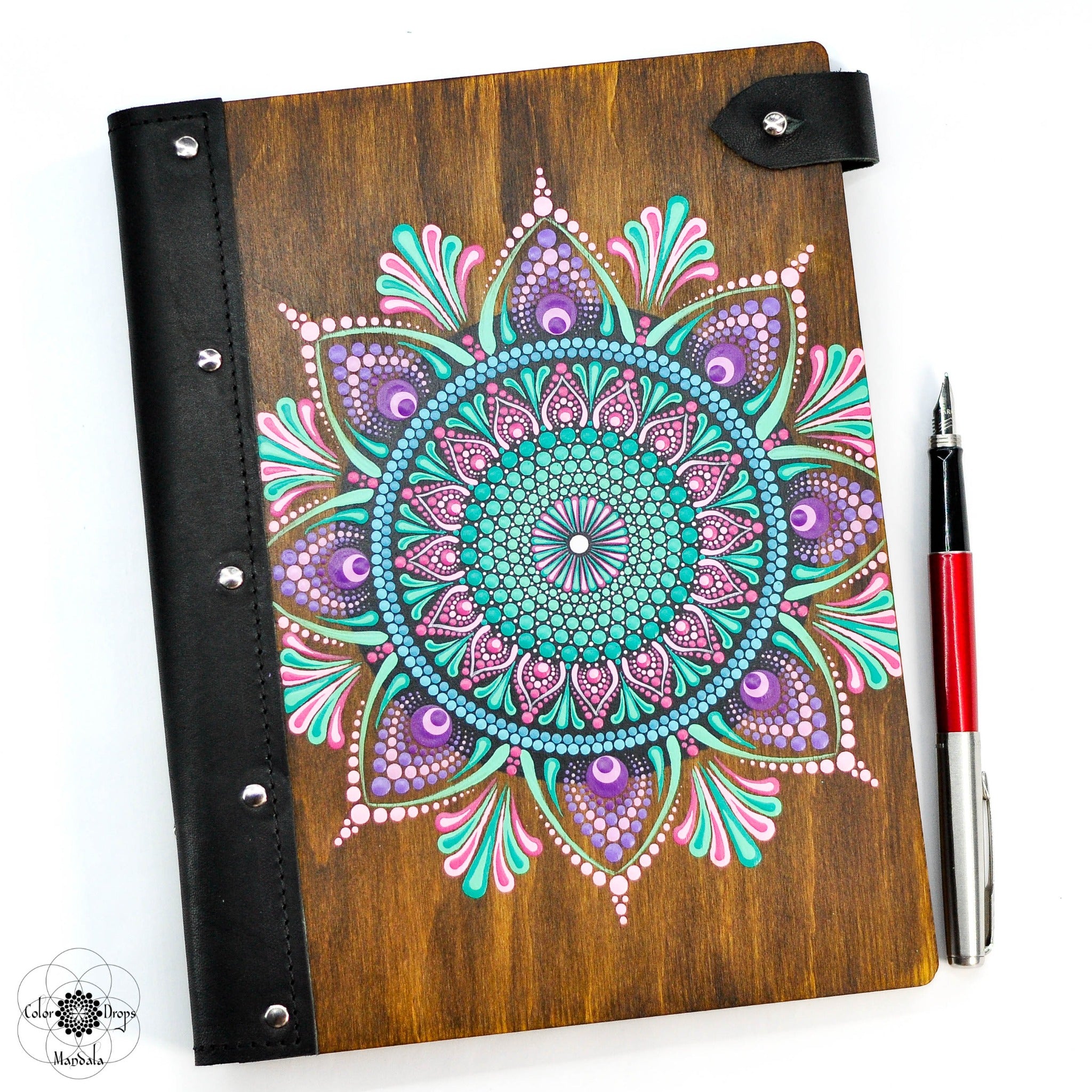 "Free spirit" hand-painted refillable diary
