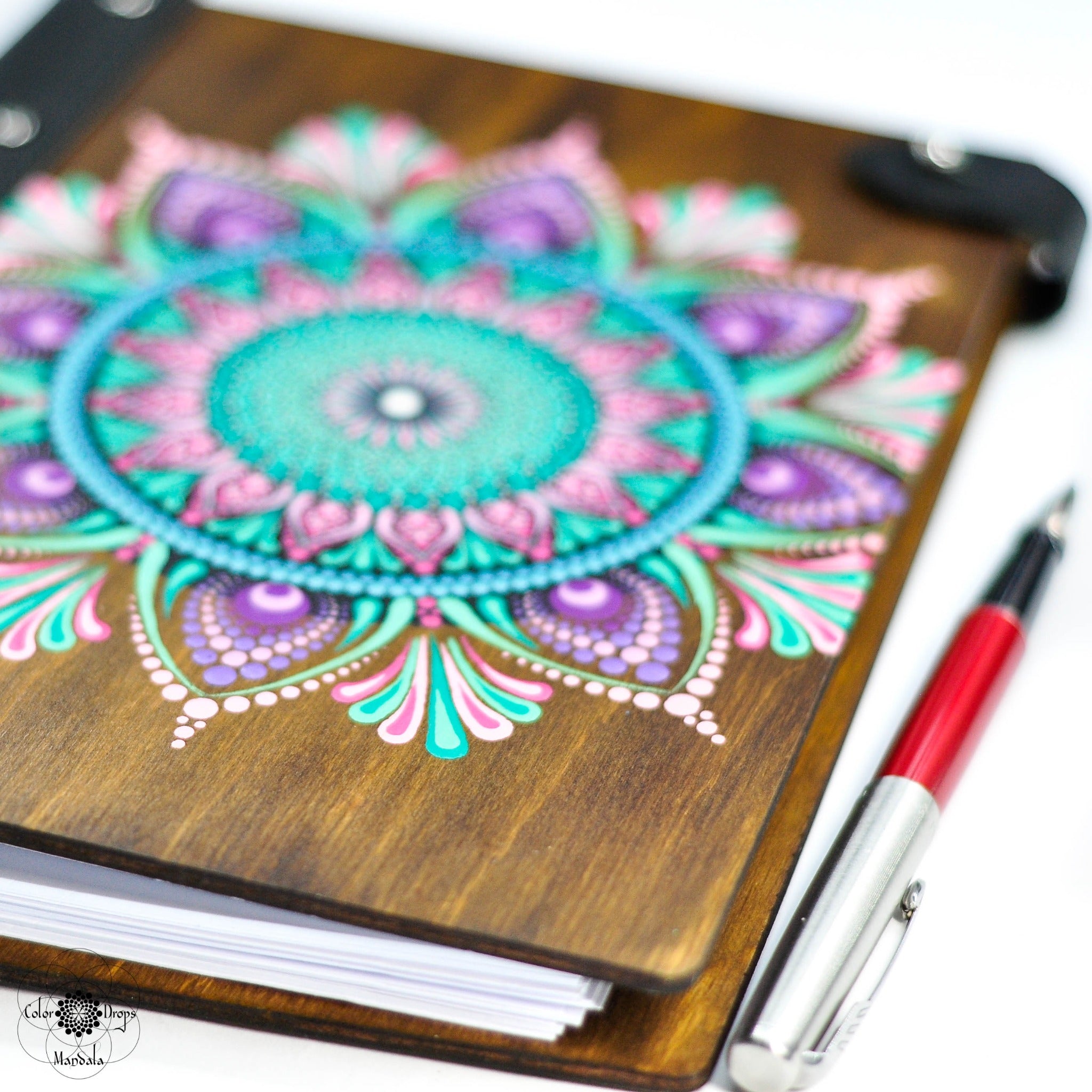 "Free spirit" hand-painted refillable diary
