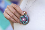 Load image into Gallery viewer, &quot;Raspberry&quot; Mandala Pendant

