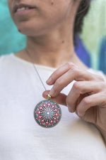 Load image into Gallery viewer, &quot;Coral&quot; Mandala Pendant
