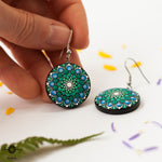 Load image into Gallery viewer, &quot;Royal Green&quot; Mandala Earrings
