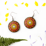 Load image into Gallery viewer, &quot;Royal Orange&quot; Mandala Earrings
