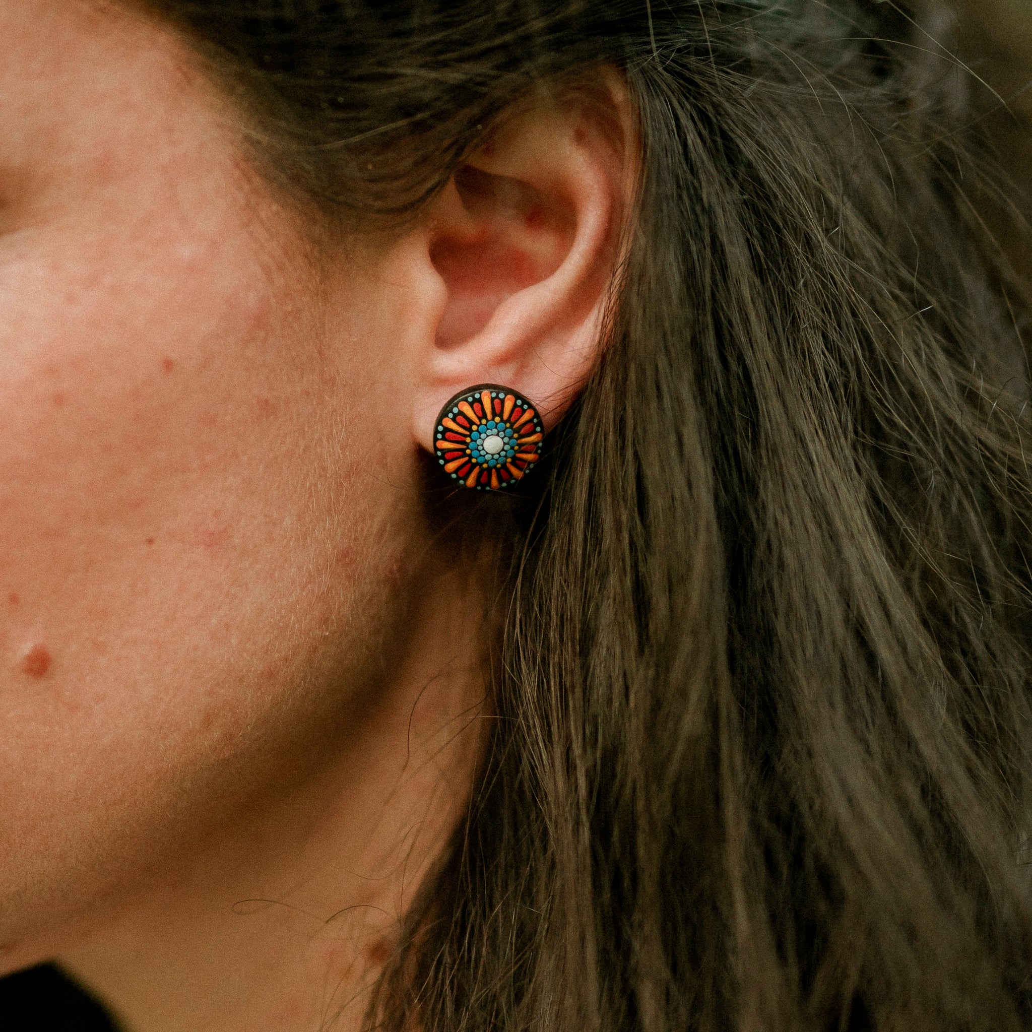 Mandala Earrings "Grunder Aster" Mini